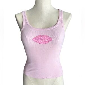 Vintage 2002 Victoria’s Secret Sequin Lip Tank size Small